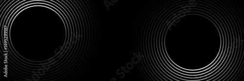 Abstract gold circle lines on dark background. Geometric stripe line art design.
