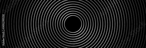 Abstract gold circle lines on dark background. Geometric stripe line art design.