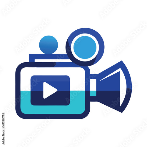 Video Camera Icon Logo With Isolated White Background for it and Technology Conceptual.