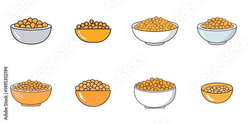 Vector illustration of multiple lentils, outline