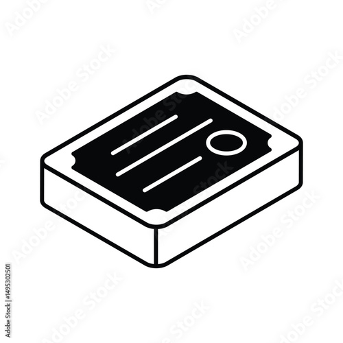 Get this isometric filled icon showing certificate document