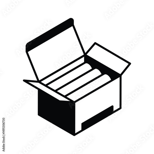Visually engaging isometric icon showing chalk box