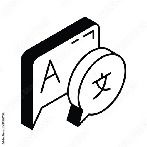 A captivating isometric filled icon of language exchange