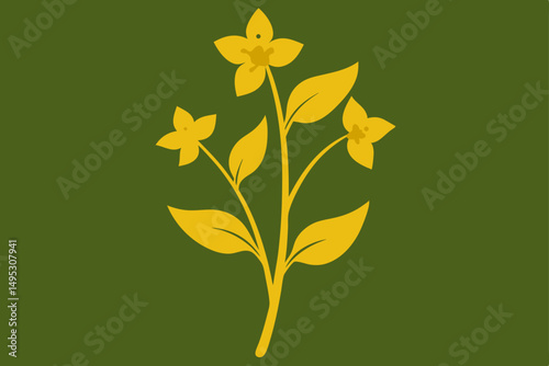 vector illustration of yellow flower