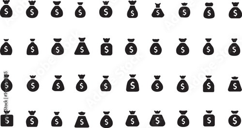 Create a kinds of Money bag icon set, money bag icon different style. vector illustration with white background.