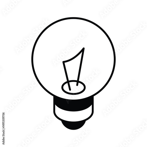 Trendy isometric filled icon of glowing bulb