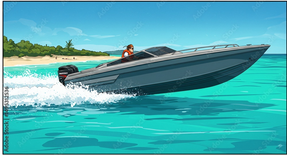 Fototapeta premium power boating