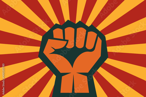 fist punching through the air