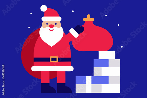 santa claus with gifts
