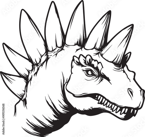 head of a stegosaurus