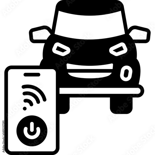 Smart Car  glyph icon