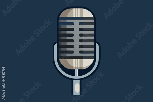 retro microphone vector illustration