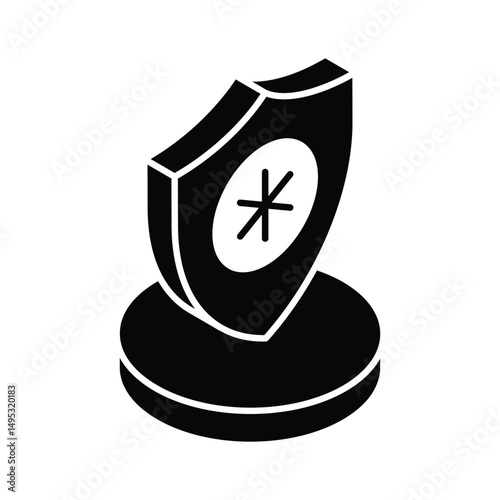A customizable isometric icon representing medical insurance coverage