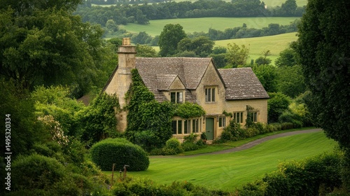 Idyllic Cotswold Cottage Retreat Nestled in Lush Greenery of the Countryside