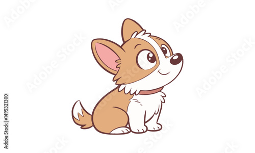 Cute dog  vector. Cartoon dog or puppy characters design, funny pet animals isolated on white background.