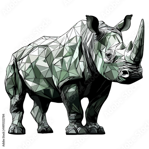 rhino, animal, vector, transparent background, mammal, isolated, wildlife, nature, wild, zoo, large, dangerous, horned, big, huge, creature