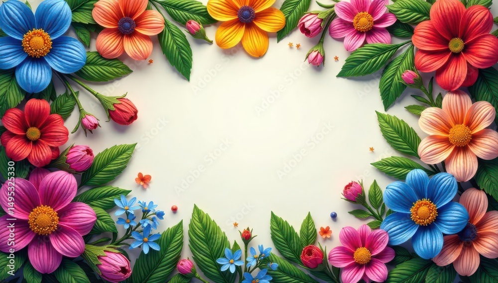 Fototapeta premium Intricate woven blooms, lush leaves, vibrant threads , autumn, woven