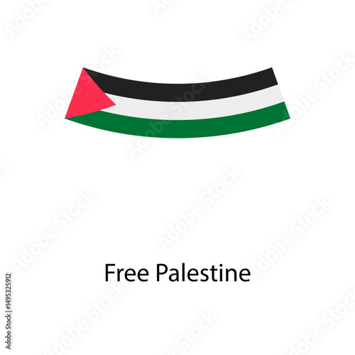 Palestine flag single vector illustration