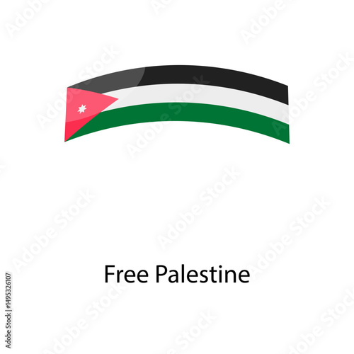 Palestine flag single vector illustration