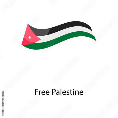 Palestine flag single vector illustration