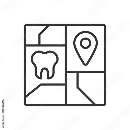 Dental Care Location Icon -  Map Pin Sign Symbol