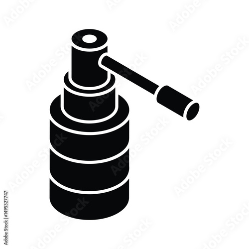 Grab this isometric filled icon of ear spray