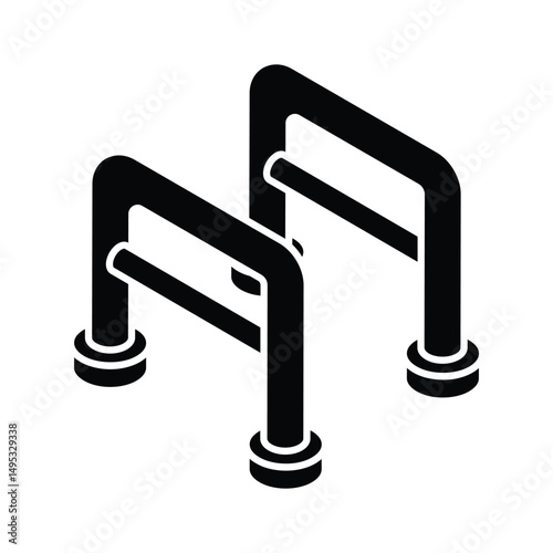A modern isometric style icon of walking aid