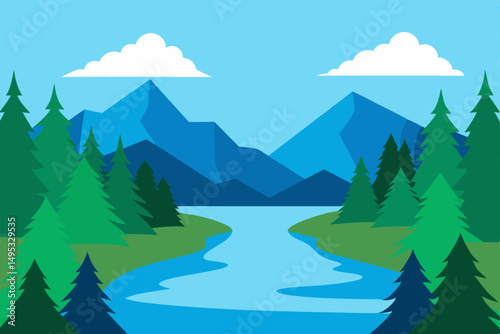 winter landscape with mountains
