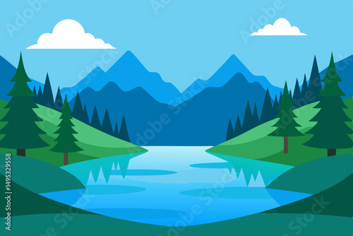 landscape with mountains