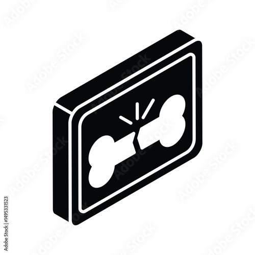 A visually appealing isometric icon for bone injury