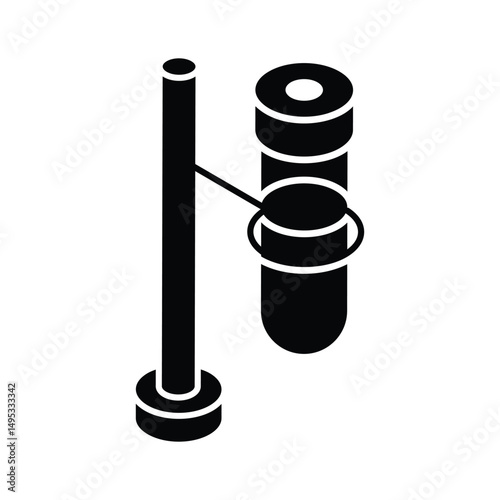 A modern isometric icon of lab retort stand