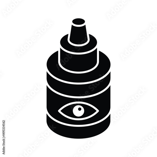 A stylish isometric icon of prescribed eye drops