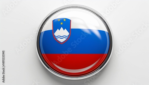 Runder Button mit Flagge von Slowenien – glänzend, 3D-Optik, isoliert auf Weiß Free Download Runder Button mit Flagge von Slowenien – glänzend, 3D-Optik, isoliert auf Weiß - GFXLoad