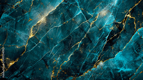 Beautiful abstract marble background in blue and gold