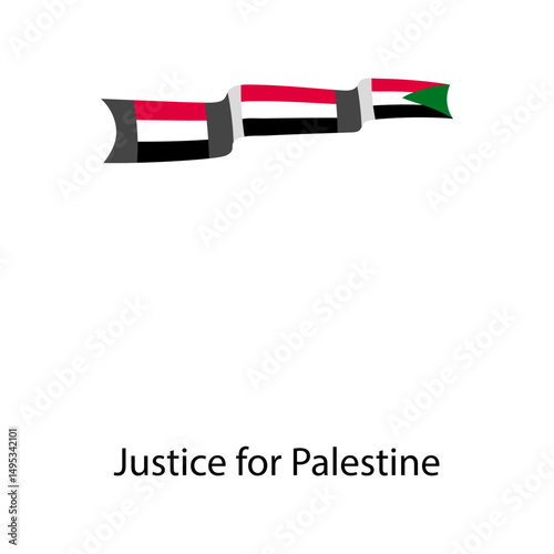 Palestine flag single vector illustration