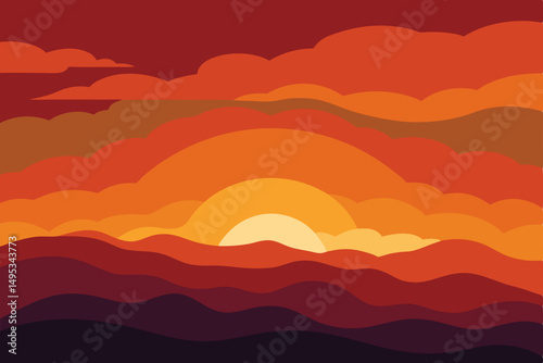 sunset in the mountains