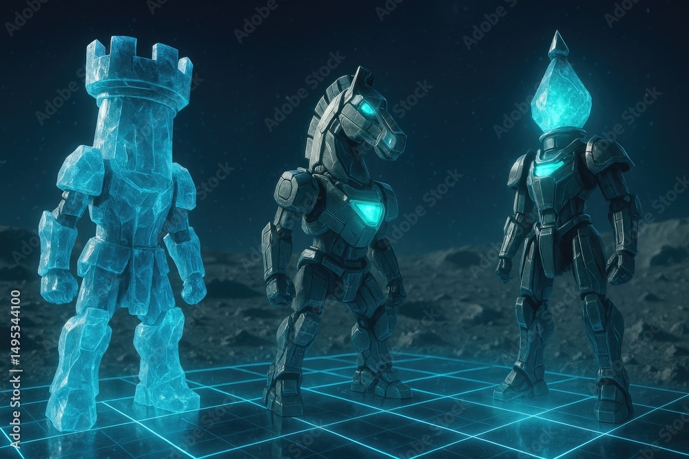 Fototapeta premium Titan Mecha Chess Clash
