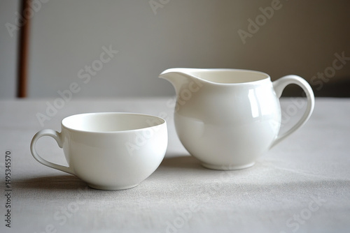 Wallpaper Mural white pitchers on a table. Torontodigital.ca