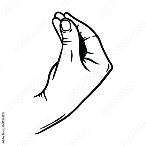 Bellissimo icon delicious food Italy hand gesture sketch engraving vector illustration, isolated on white background