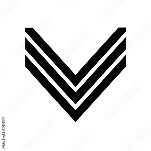 inverted v chevron on white background  