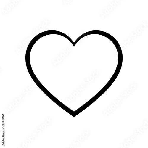 minimal heart outline on white background  .svg