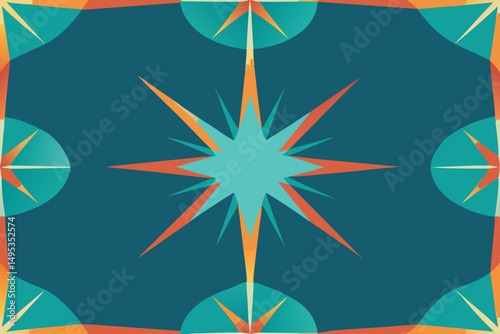 seamless pattern with compass