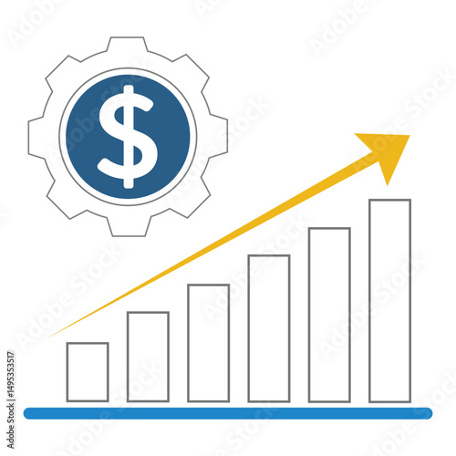 Finacial graph of US dollar Illustration