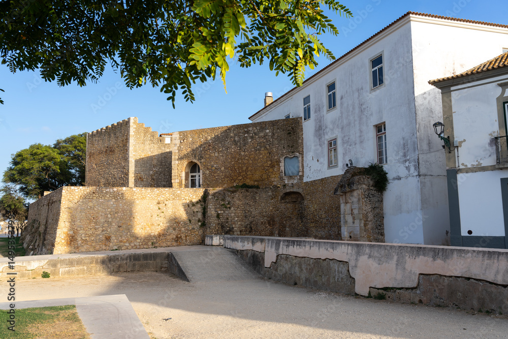 Obraz premium Castle of Lagos in the Algarve region of Portugal at sunset.