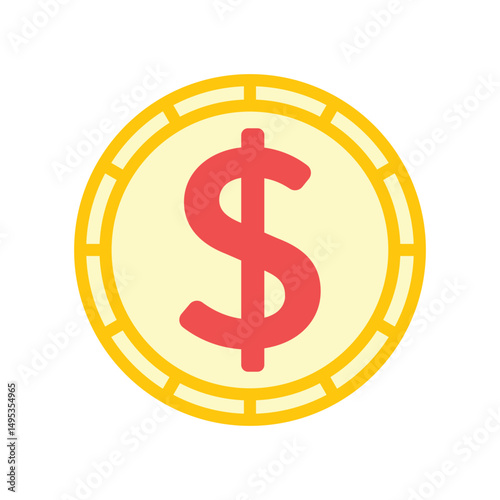 Golden dollar sign, a 3D gold currency symbol for finance and wealth