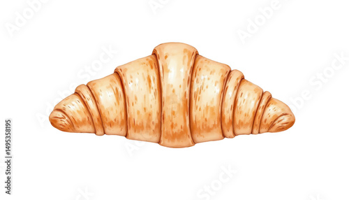 Delicious golden croissant on a dark background, culinary photography masterpiece