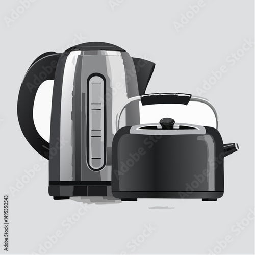 Sleek Matte Black Kettle and Toaster Set Modern Kitchen Essentials
