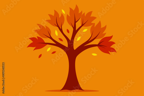 autumn tree silhouette