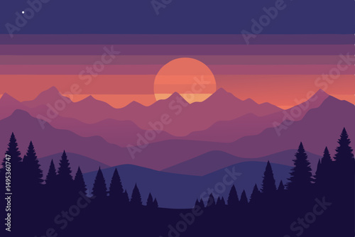 sunrise in the mountains
