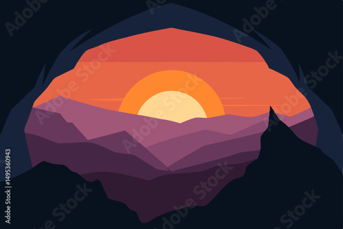 sunset in mountains